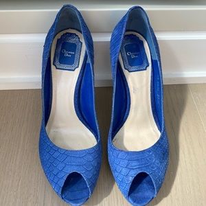 SOLD DIOR peep toe heel with snakeskin